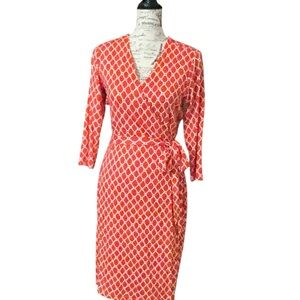 GAP Orange Patterned Long Sleeve Dress